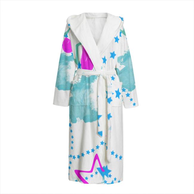 Bunter Bademantel Fido aus Flanell – flauschig & farbenfroh, Größen S–2XL